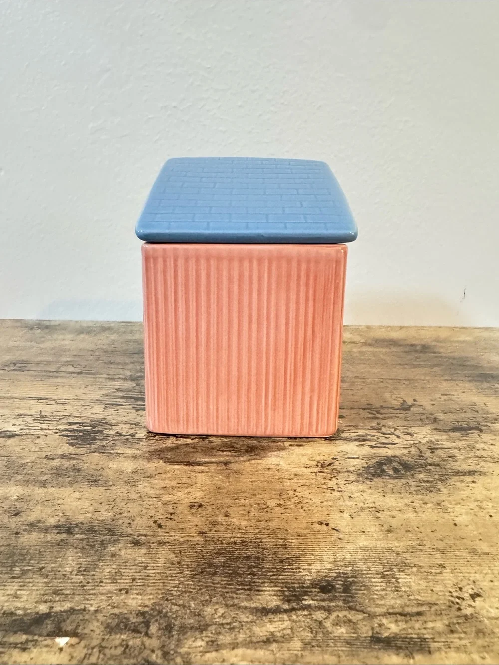 Cottage House Canister Set | Sugar & Tea | Pink & Blue